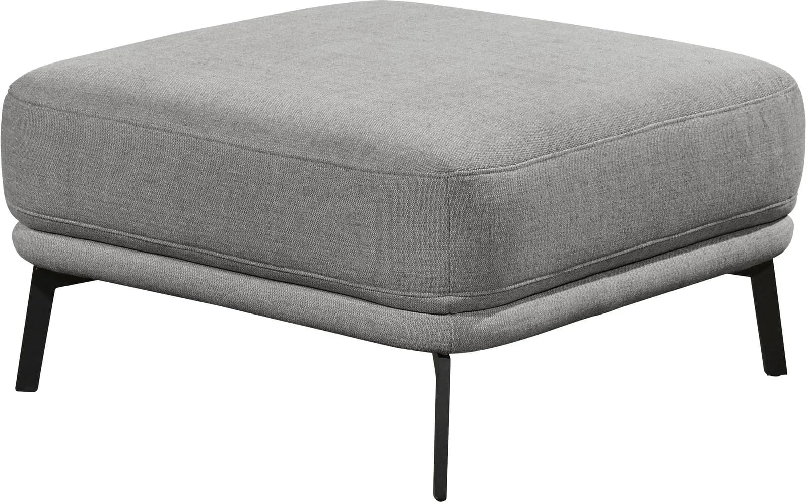 Hocker Pearl Grau Flachgewebe Metallfüße