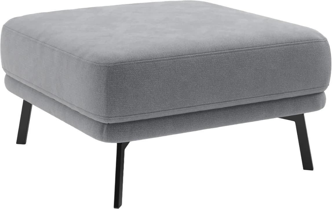Hocker Pearl Grau Flachgewebe Metallfüße - Bild 3