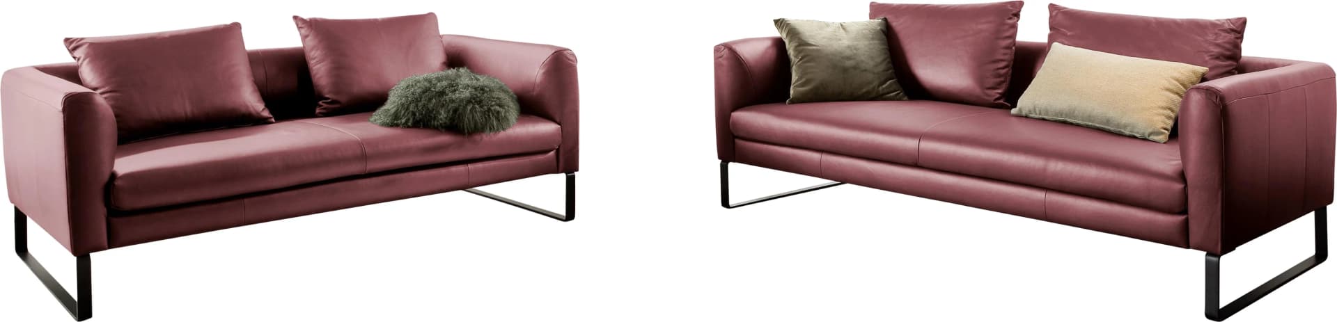 Sofa 3C CANDY Avola Leder-Sofaset Rot
