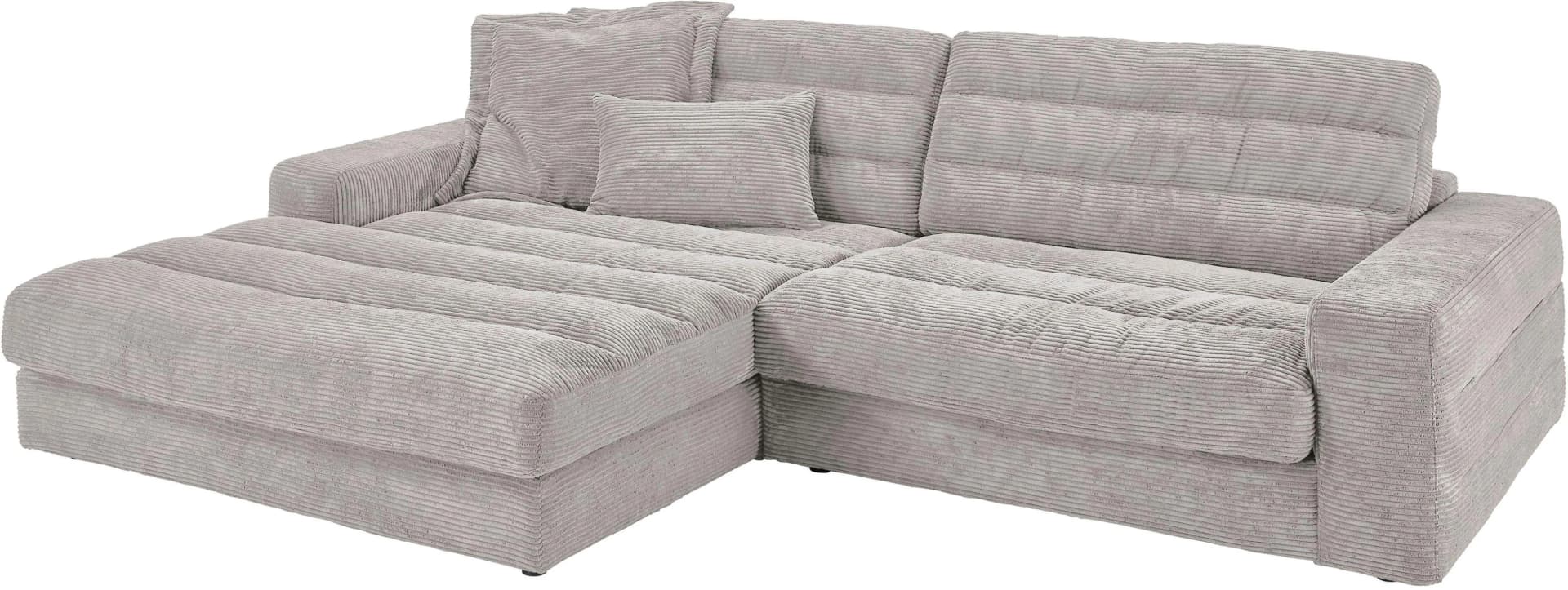 Candy Ecksofa 3C Stripes Mega-Sofa L-Form Grau Cord