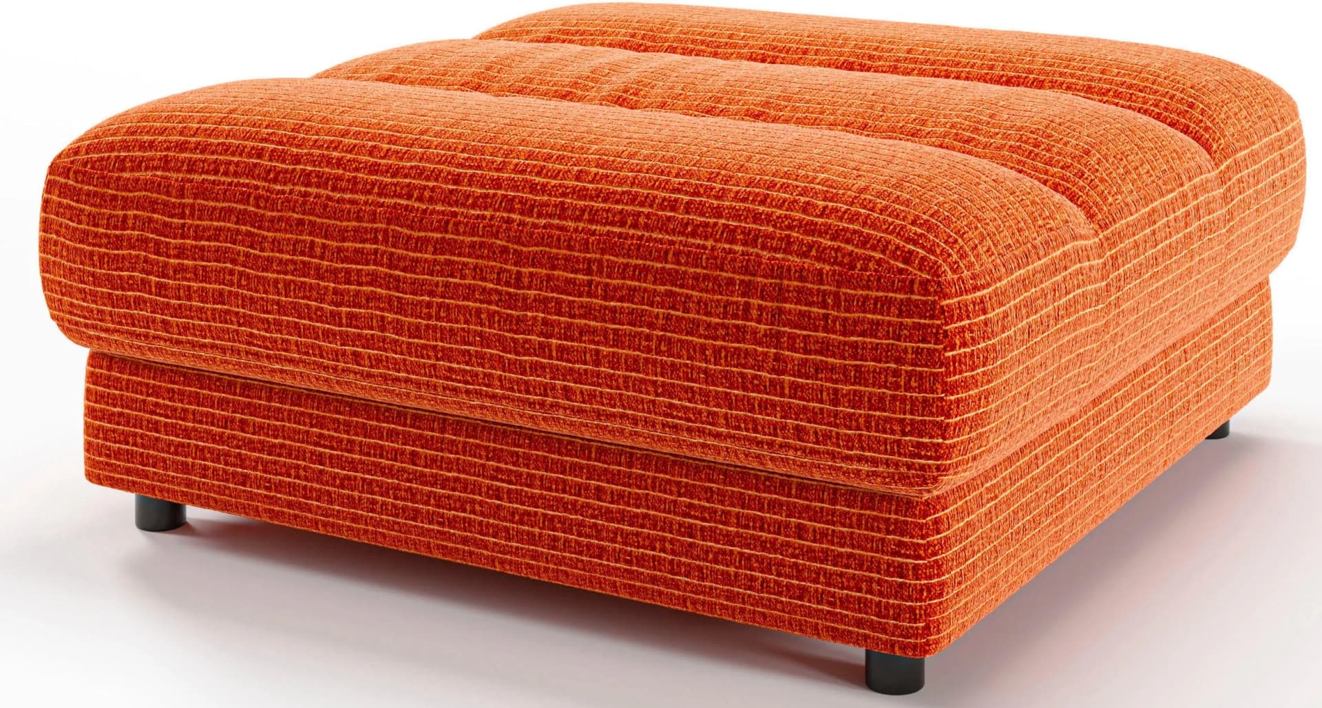 Polsterhocker Candy Stripes Orange Chenille
