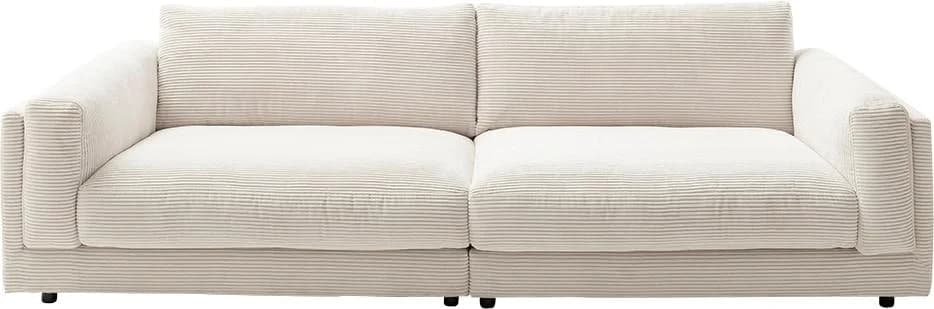 Candy Big-Sofa 3C Karalis Weiß Cord mit extra großer Sitztiefe