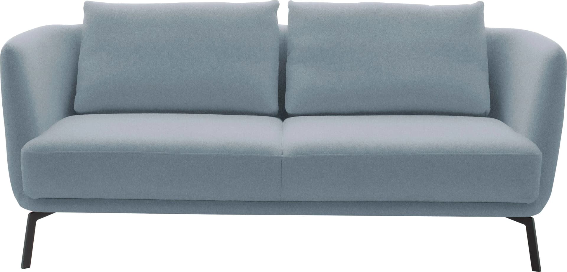 Schöner Wohnen Pearl 2,5-Sitzer Sofa Hellblau Metallfüße