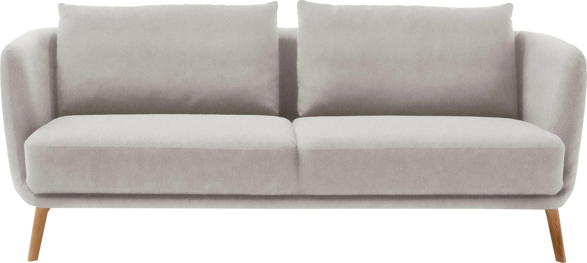 Schöner Wohnen Pearl 3-Sitzer Sofa Grau Platin mit Massivholzfüßen
