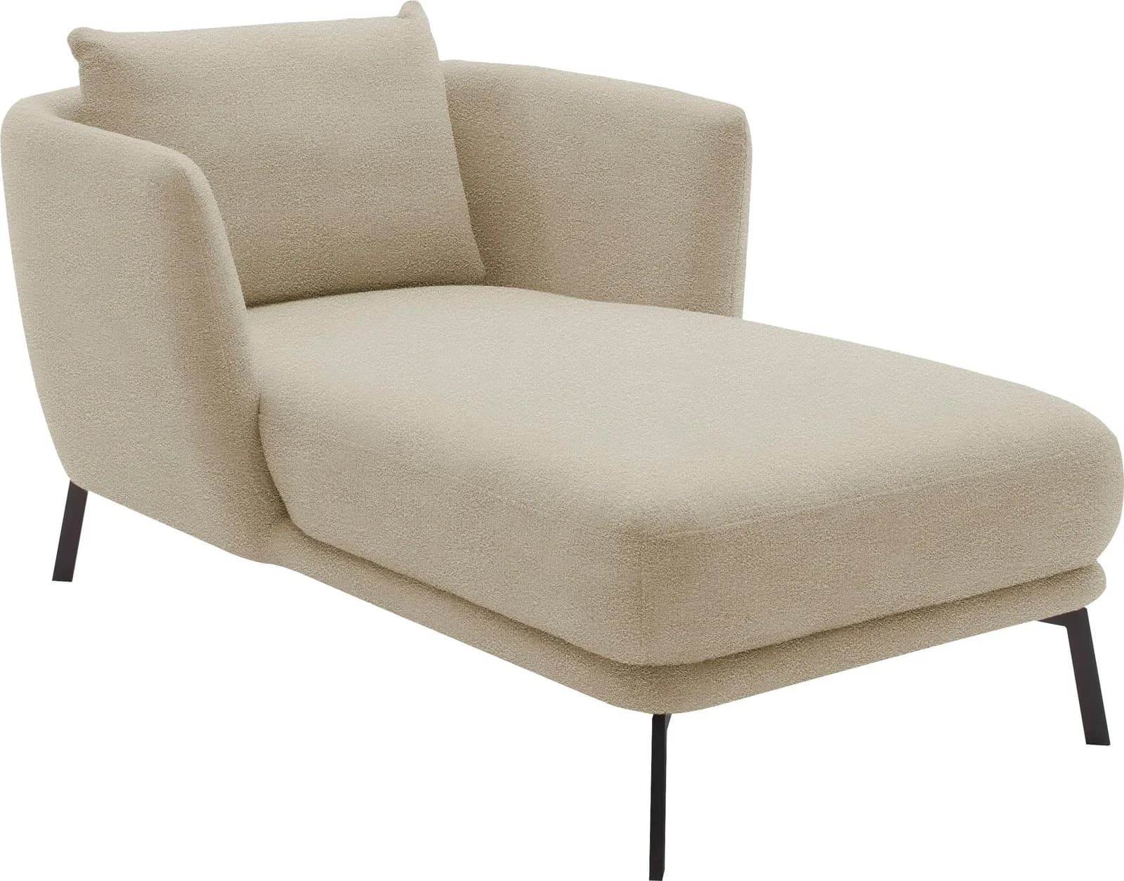 Chaiselongue Pearl Beige Bouclé Schöner Wohnen Kollektion
