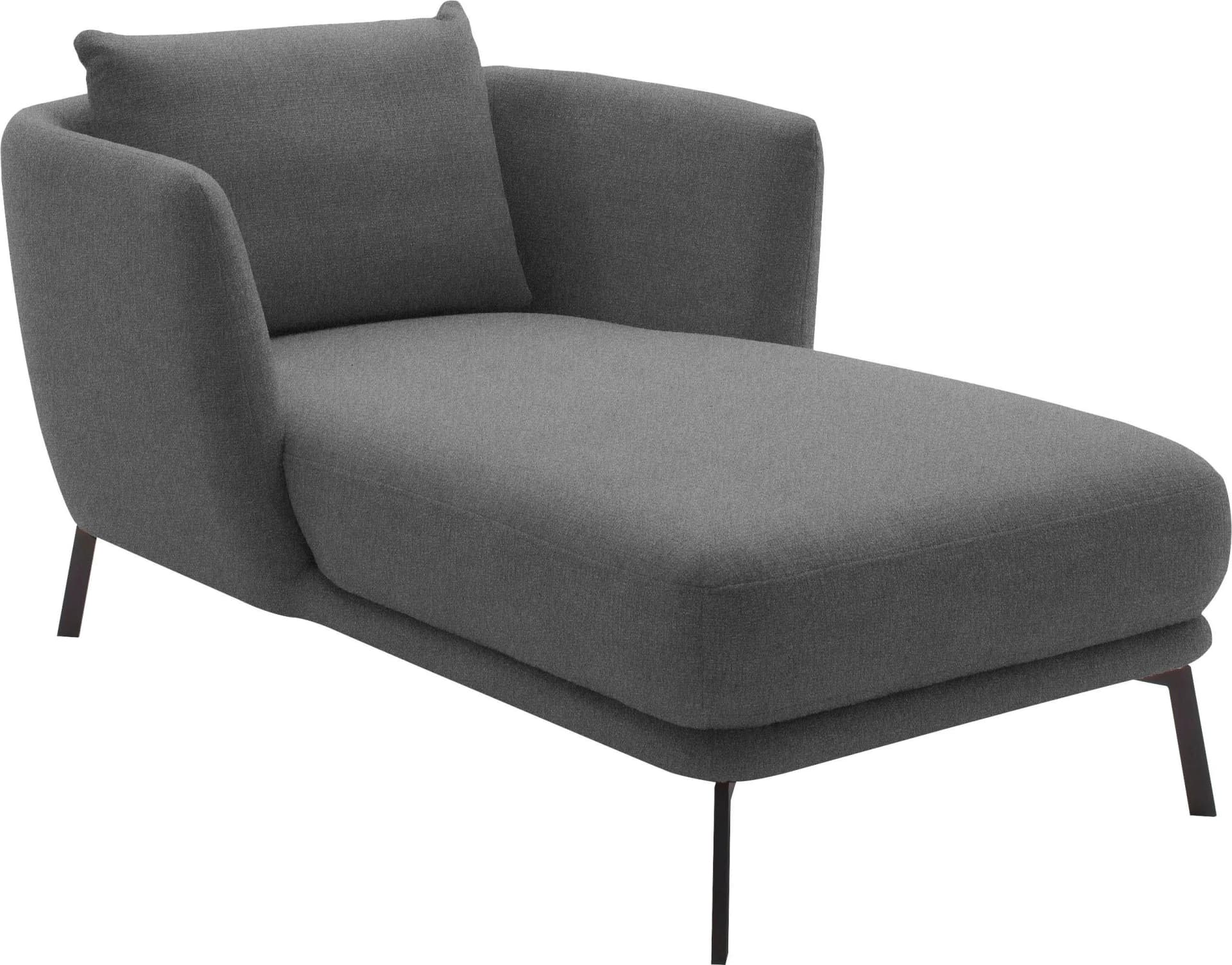 Chaiselongue aus Baumwolle, Polyester, Polyacryl und Metall in Grau