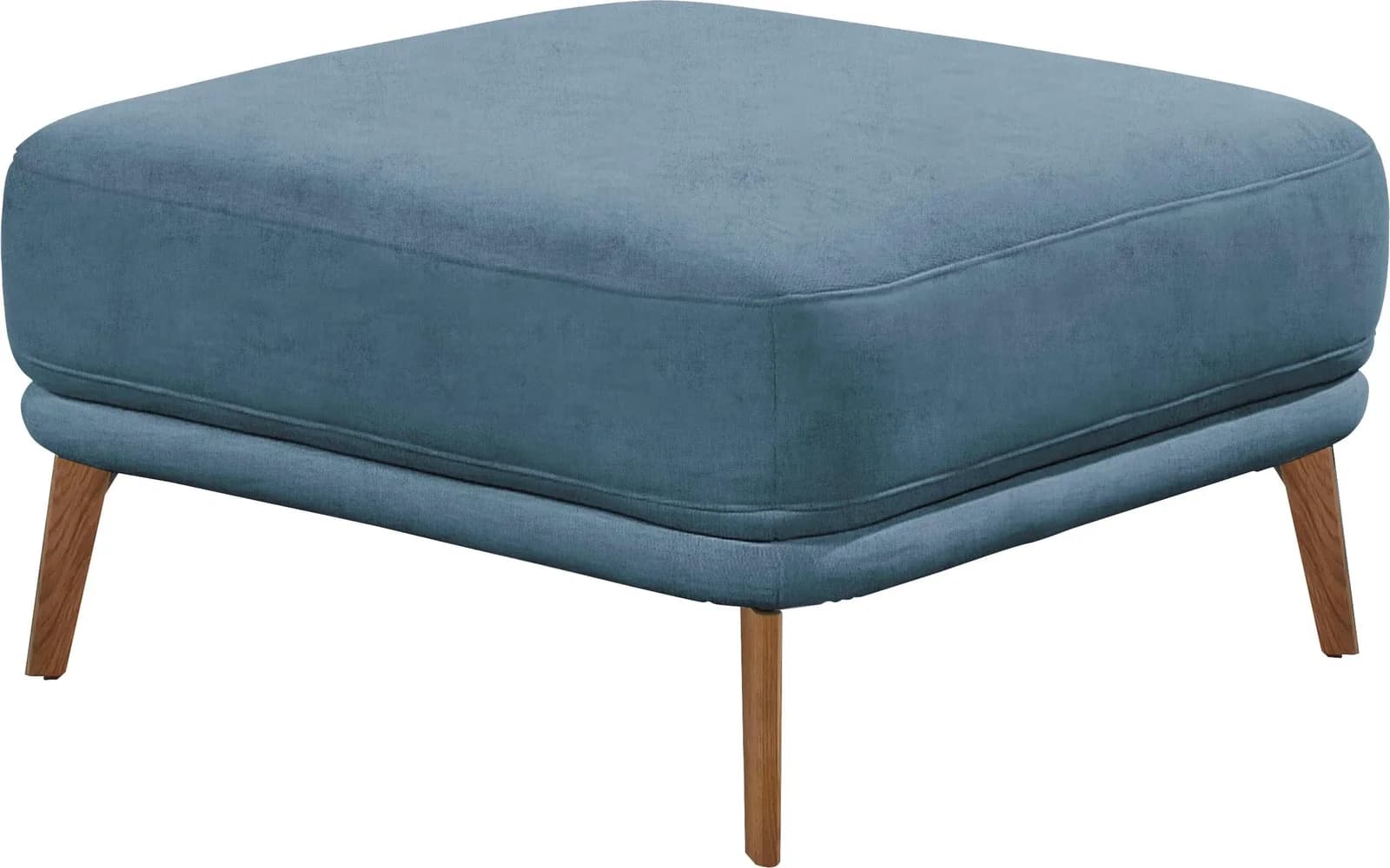 SCHÖNER WOHNEN Hocker Pearl Blaugrau Polyester Massivholz