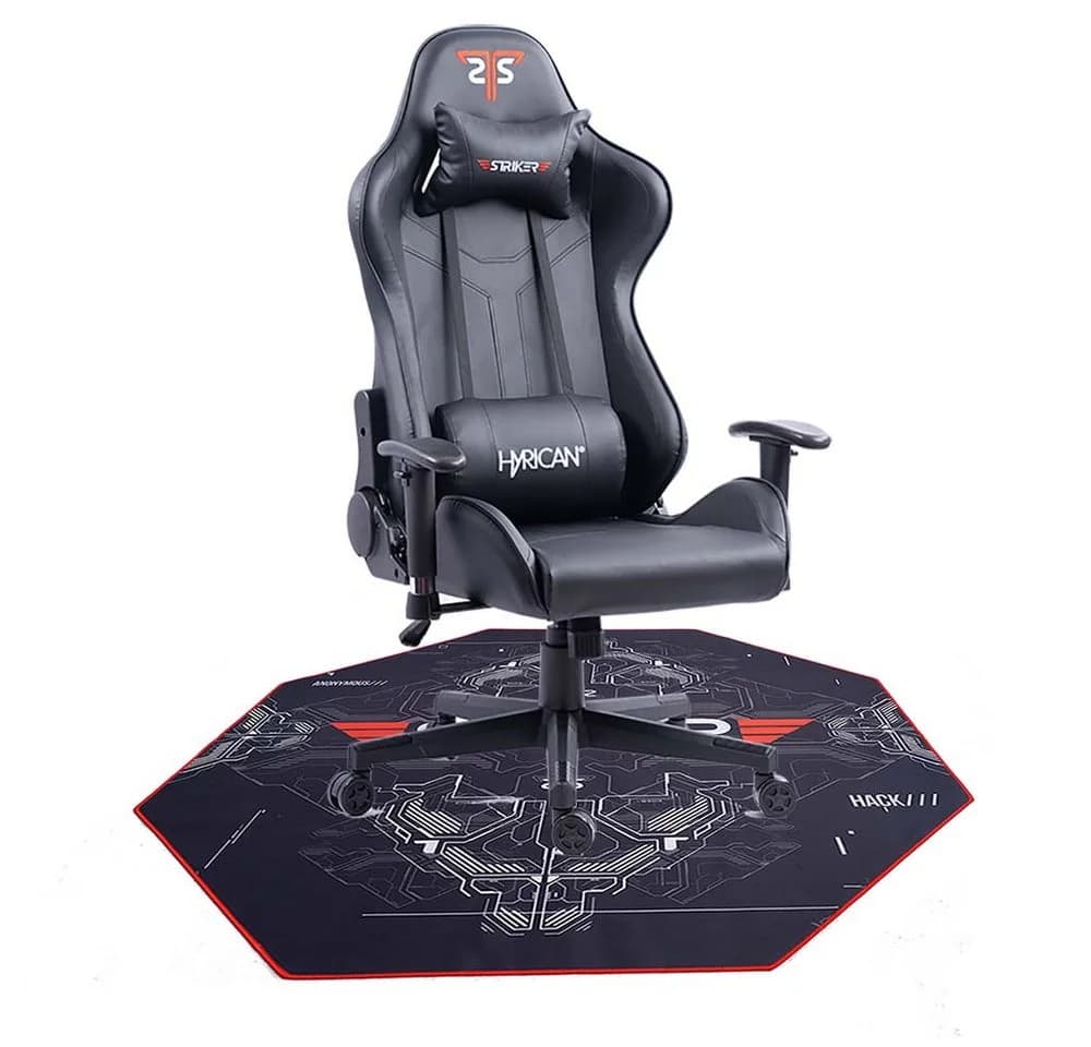 Hyrican Striker Gaming-Stuhl Copilot Schwarz + Bodenschutzmatte Set - Bild 2