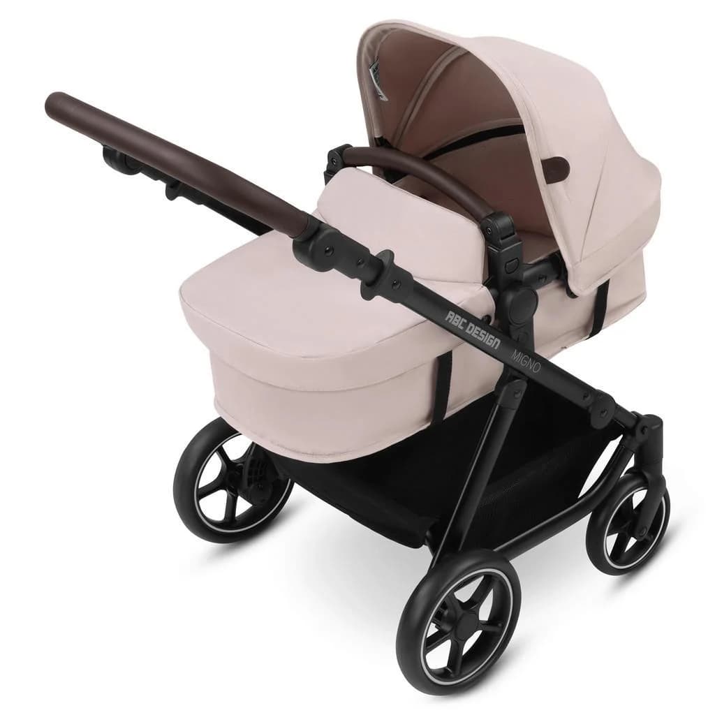 ABC Design Puppenwagen Migno Hellrosa mit Verdeck und Sicherheitsgurt