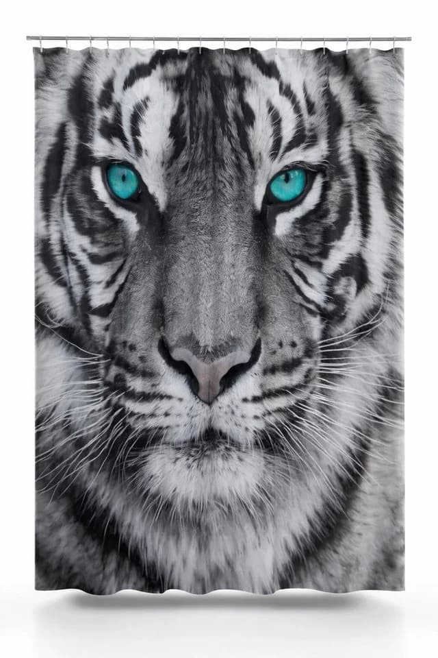 Clever-Kauf-24 Duschvorhang Tiger Schwarz-Weiß - Bild 2