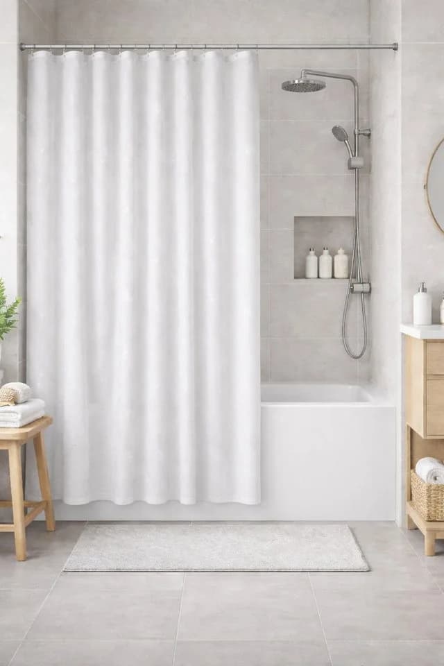 Clever-Kauf-24 Duschvorhang Strass Weiß Silber
