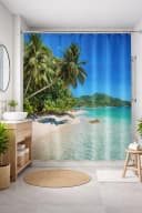 Clever-Kauf-24 Duschvorhang Strand Palme Meer Breite 180 cm Bild 3