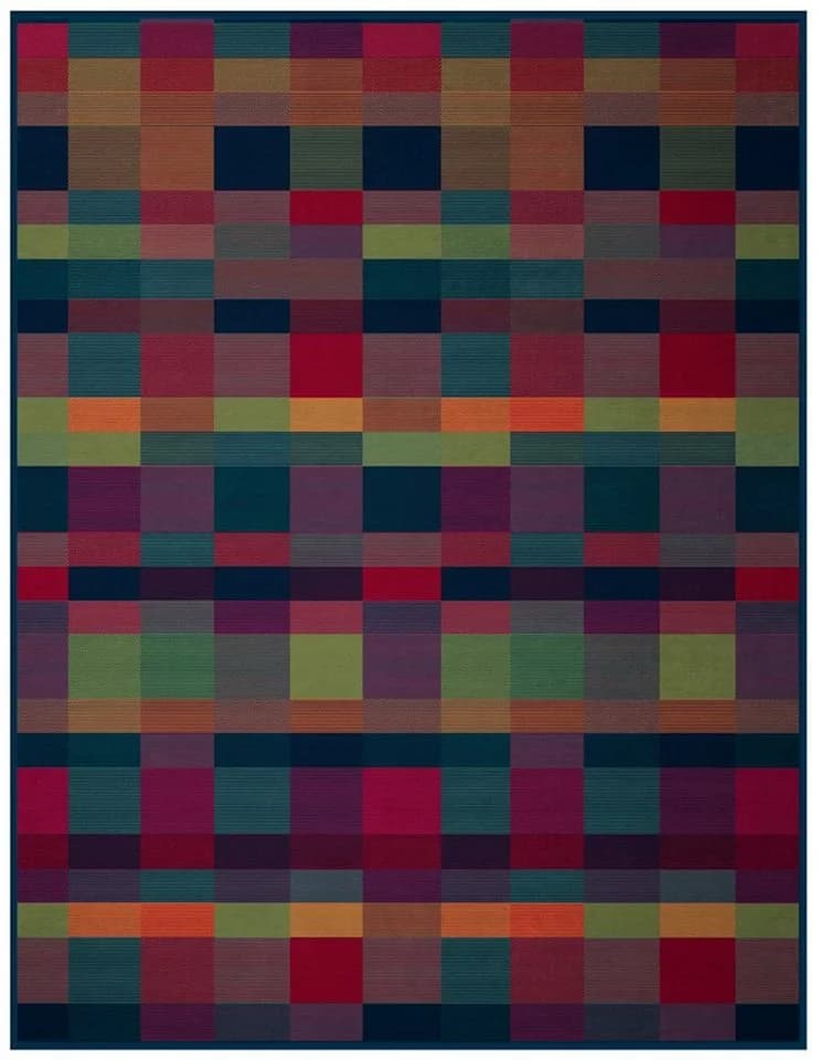 Biederlack Wohndecke Color Squares Blue Baumwoll-Mix