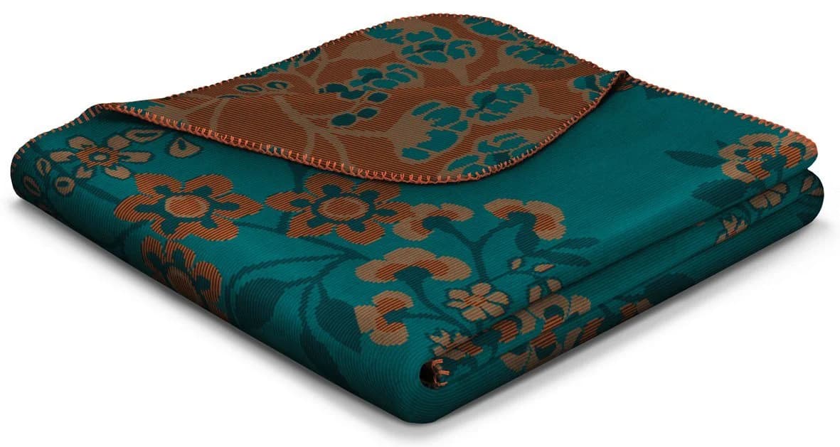 Biederlack Wohndecke Oriental Flowers 150x200 Grün/Orange - Bild 2