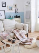 Wohndecke Rauten Pastell Rosa Kuscheldecke 150x200 cm Baumwollmischgewebe Biederlack Bild 3