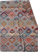 Biederlack Wohndecke Navajo Ethno-Rauten Blau-Rot-Orange Bild 1