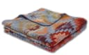 Biederlack Wohndecke Navajo Ethno-Rauten Blau-Rot-Orange Bild 2