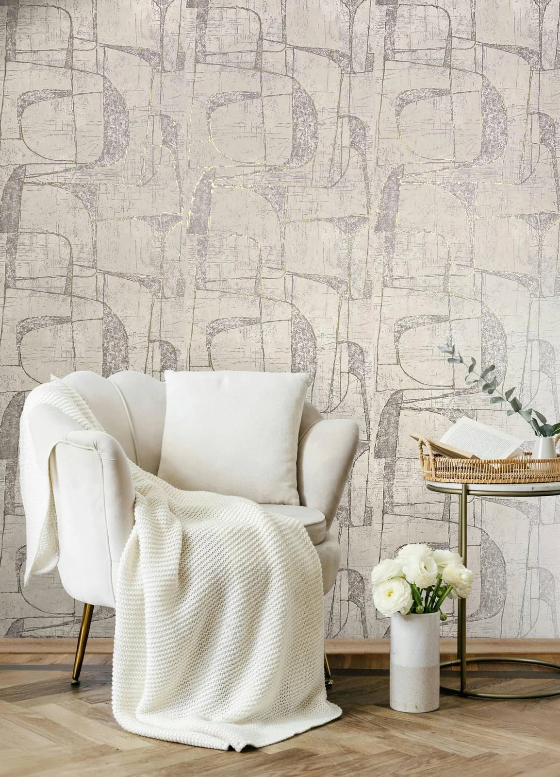 MARBURG Vliestapete Geometrische Figuren Beige Modern
