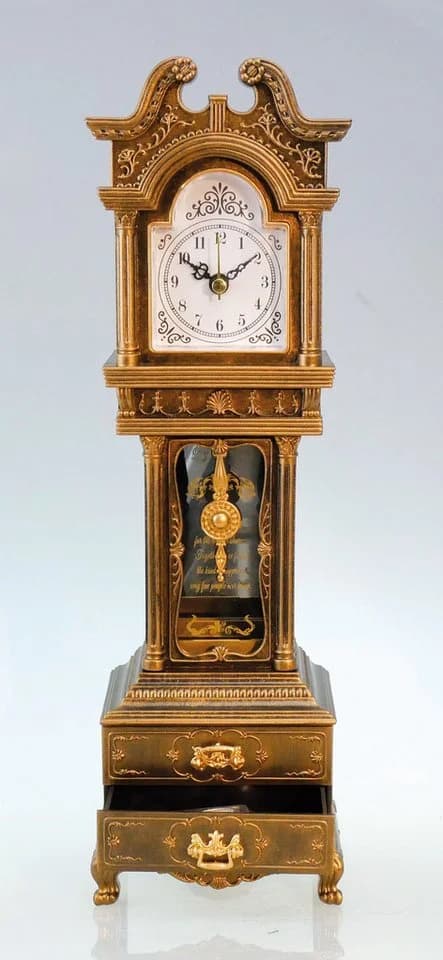 Musicboxworld Spieluhr Standuhr Antik Gold