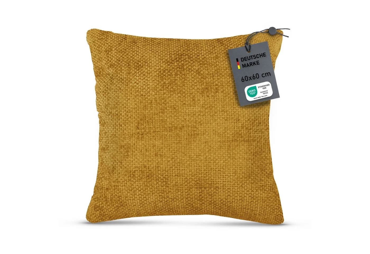Bestlivings Kissenhülle Chenille Senf 60x60cm Verdeckter Reißverschluss