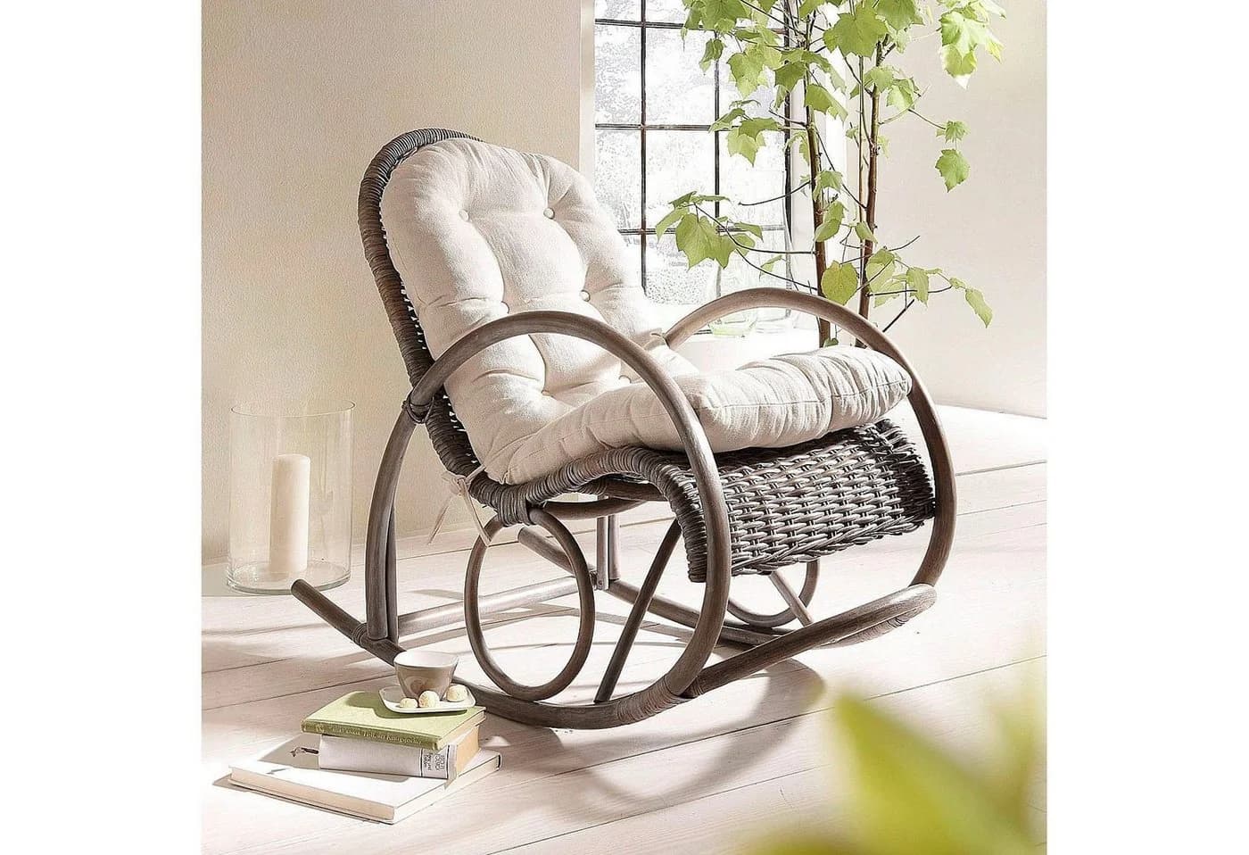 HOFMANN LIVING AND MORE Stuhlkissen Creme Polyester Schaukelstuhl - Bild 3