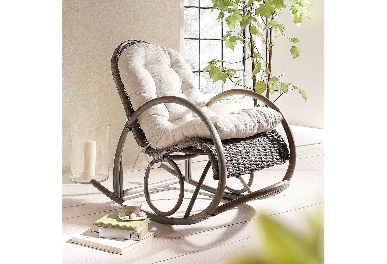 HOFMANN LIVING AND MORE Stuhlkissen Creme Polyester Schaukelstuhl - Bild 4