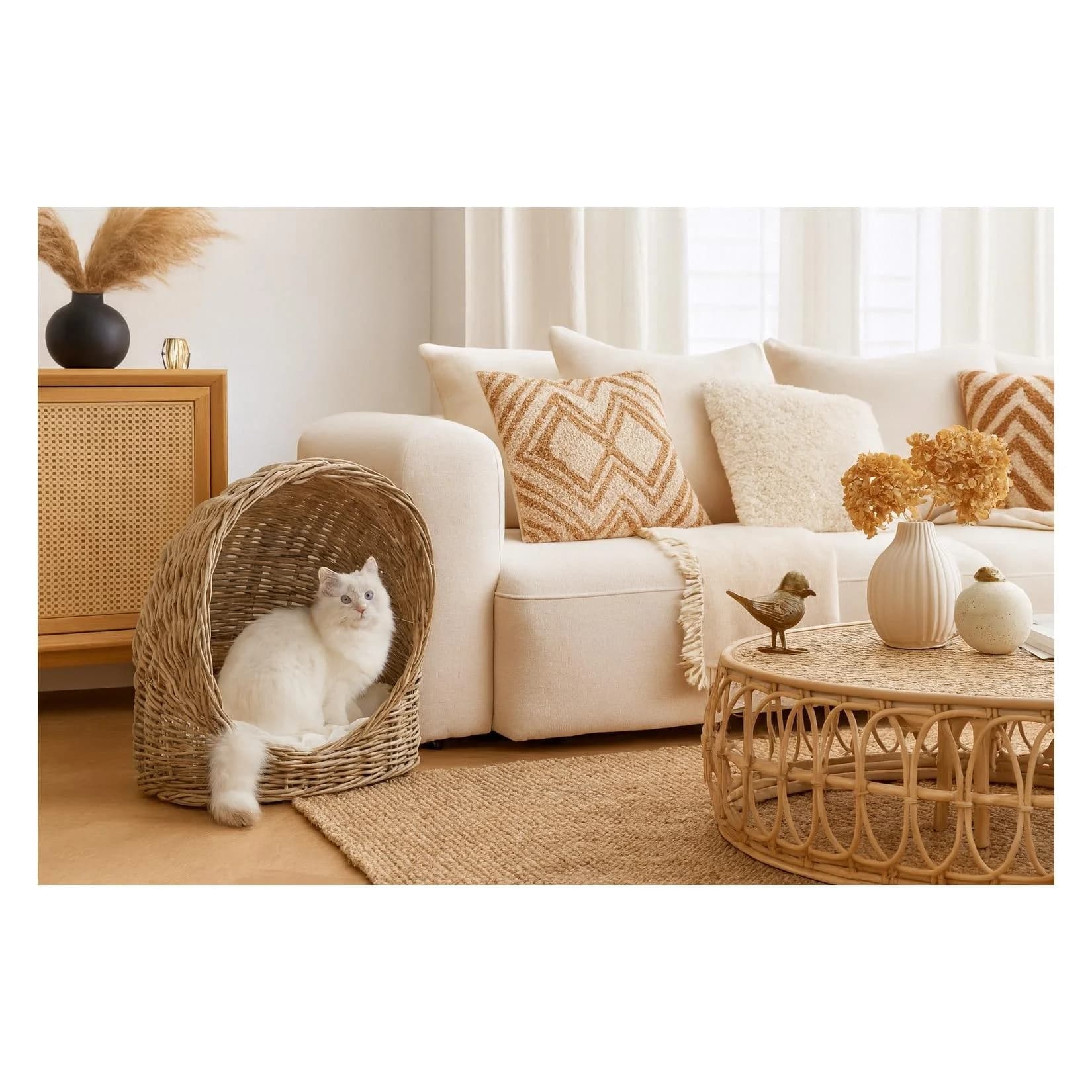möbel direkt online Katzen-/Hundekorb Moritz Kubu-Rattan grau