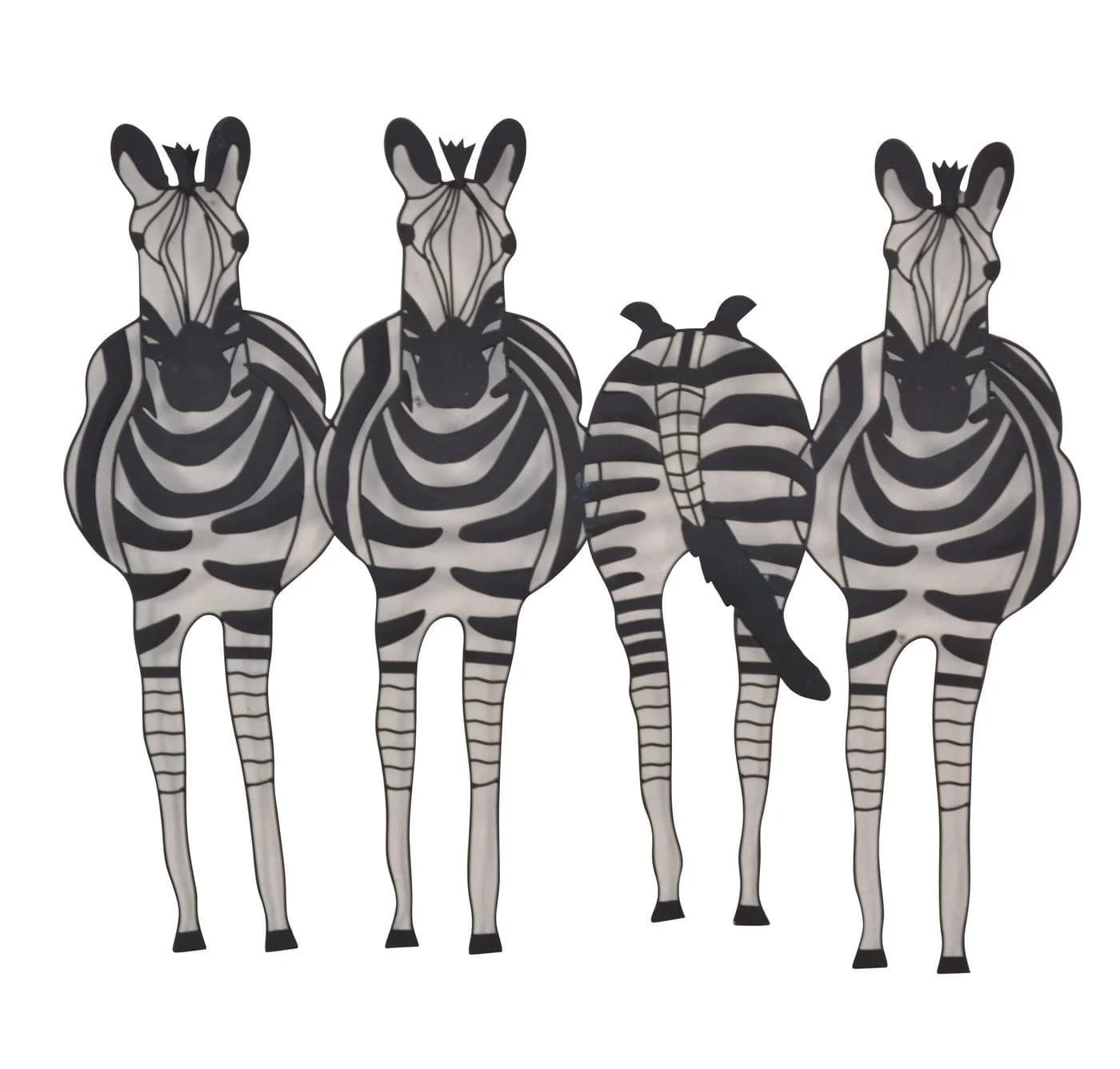 moebel-direkt-online Wanddekoobjekt Zebrafamilie Schwarz Metall