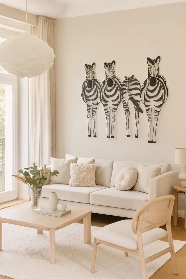 moebel-direkt-online Wanddekoobjekt Zebrafamilie Schwarz Metall - Bild 2