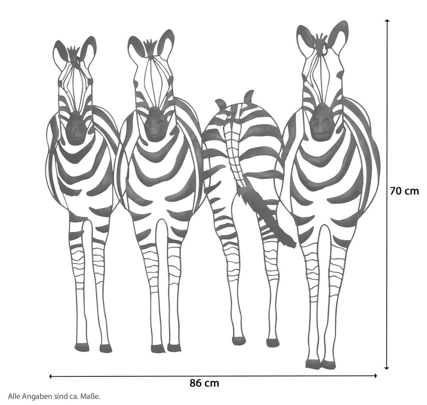 moebel-direkt-online Wanddekoobjekt Zebrafamilie Schwarz Metall - Bild 3