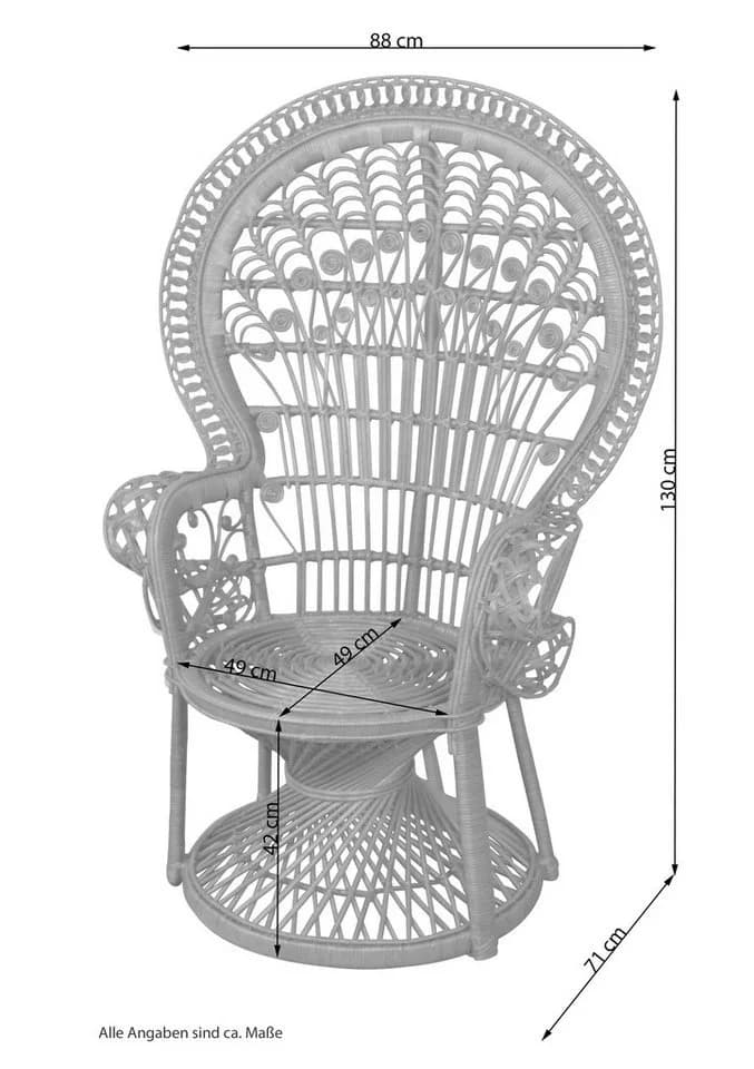 Rattanstuhl Weiß HOFMANN LIVING AND MORE Rattan Stuhl mit Kissenauflage