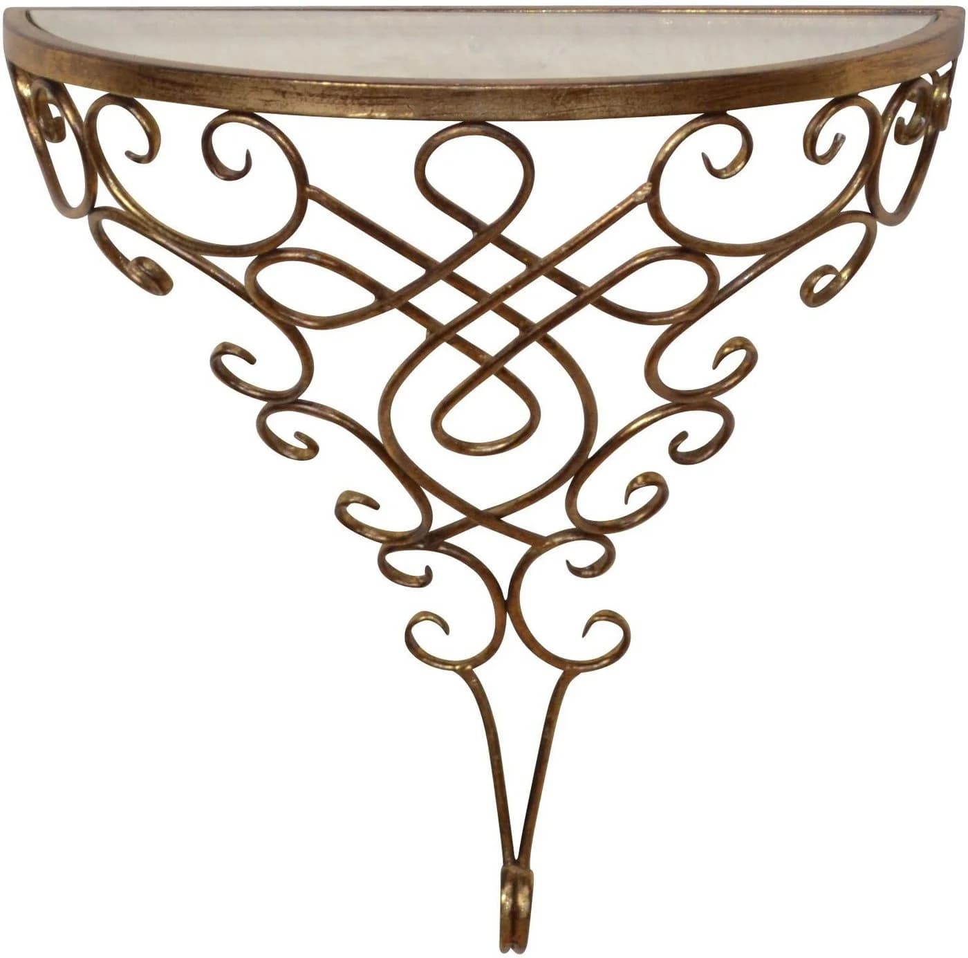HOFMANN LIVING AND MORE Wandregaltisch Gold Antik Glas Metall - Bild 2