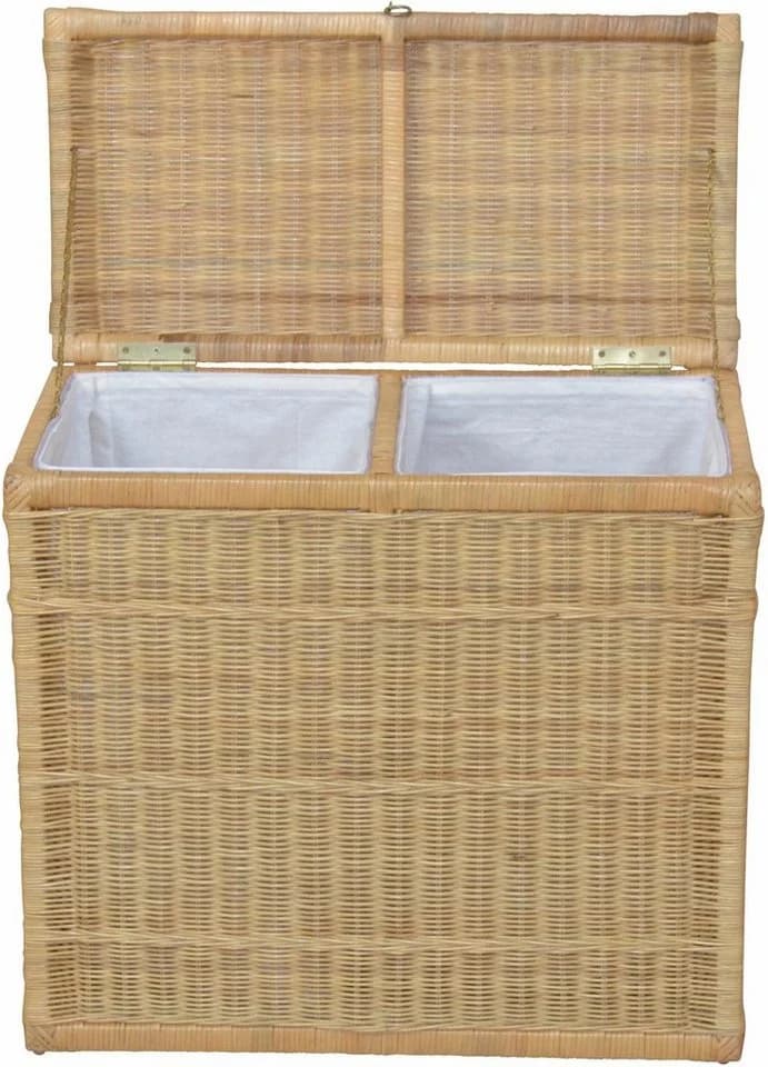 MY HOME Wäschetruhe Duo mit 2 Kammern Rattan Beige - Bild 3