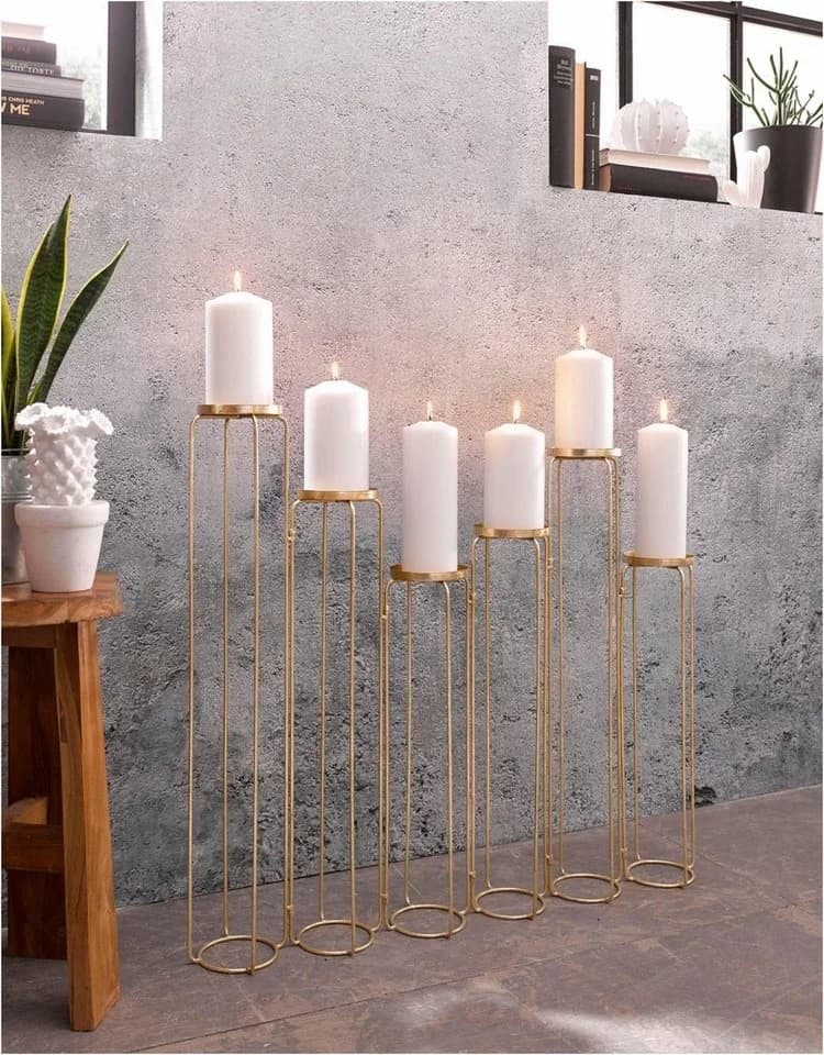 OTTO HOME Kerzenständer Mareesa Gold Metall Variabel Stellbar - Bild 4