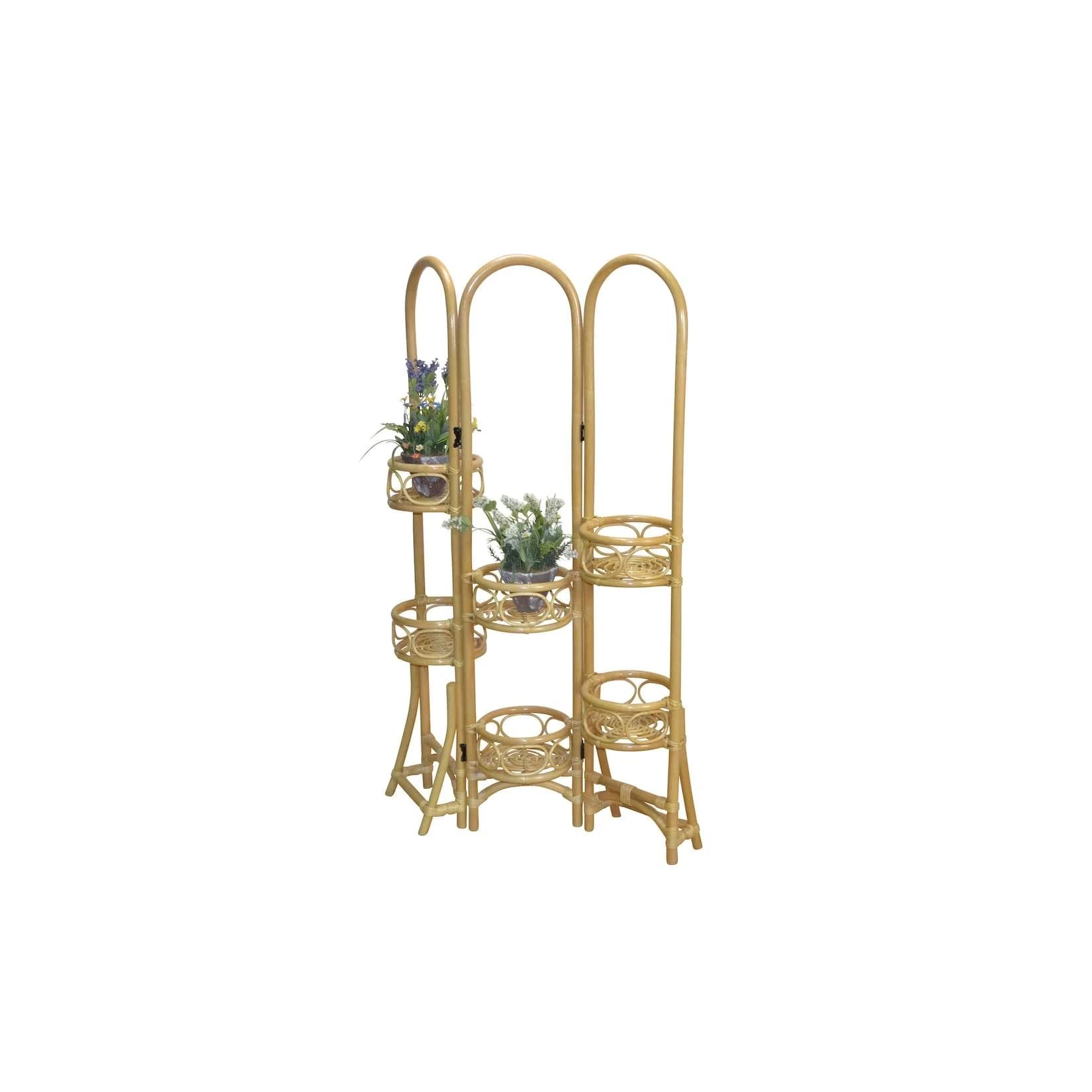 Paravent HOME AFFAIRE Beige Rattan mit Blumenhalterung