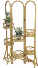 Paravent HOME AFFAIRE Beige Rattan mit Blumenhalterung Bild 2