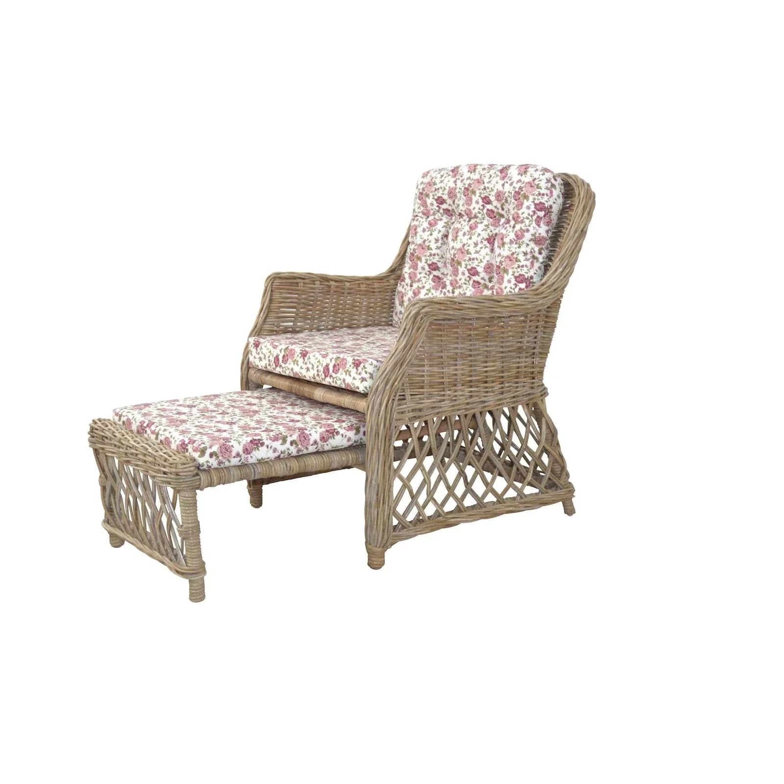 Rattanstuhl HOME AFFAIRE grau Handarbeit