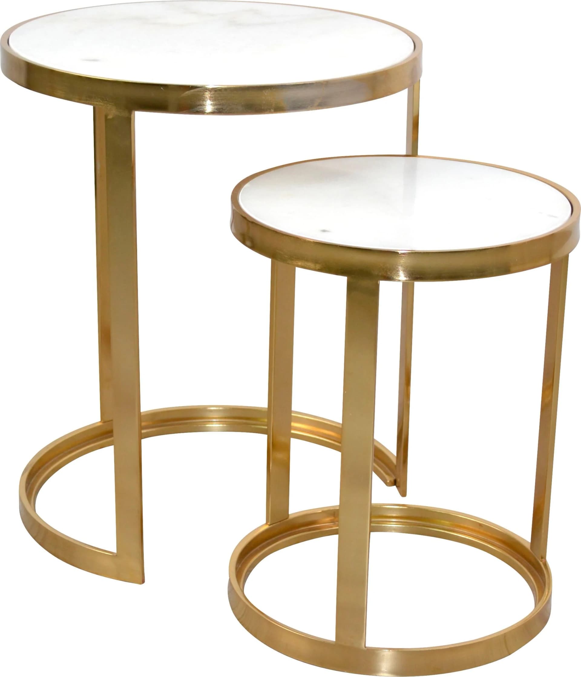 HOME AFFAIRE Beistelltisch 2er Set Gold Marmoroptik - Bild 2