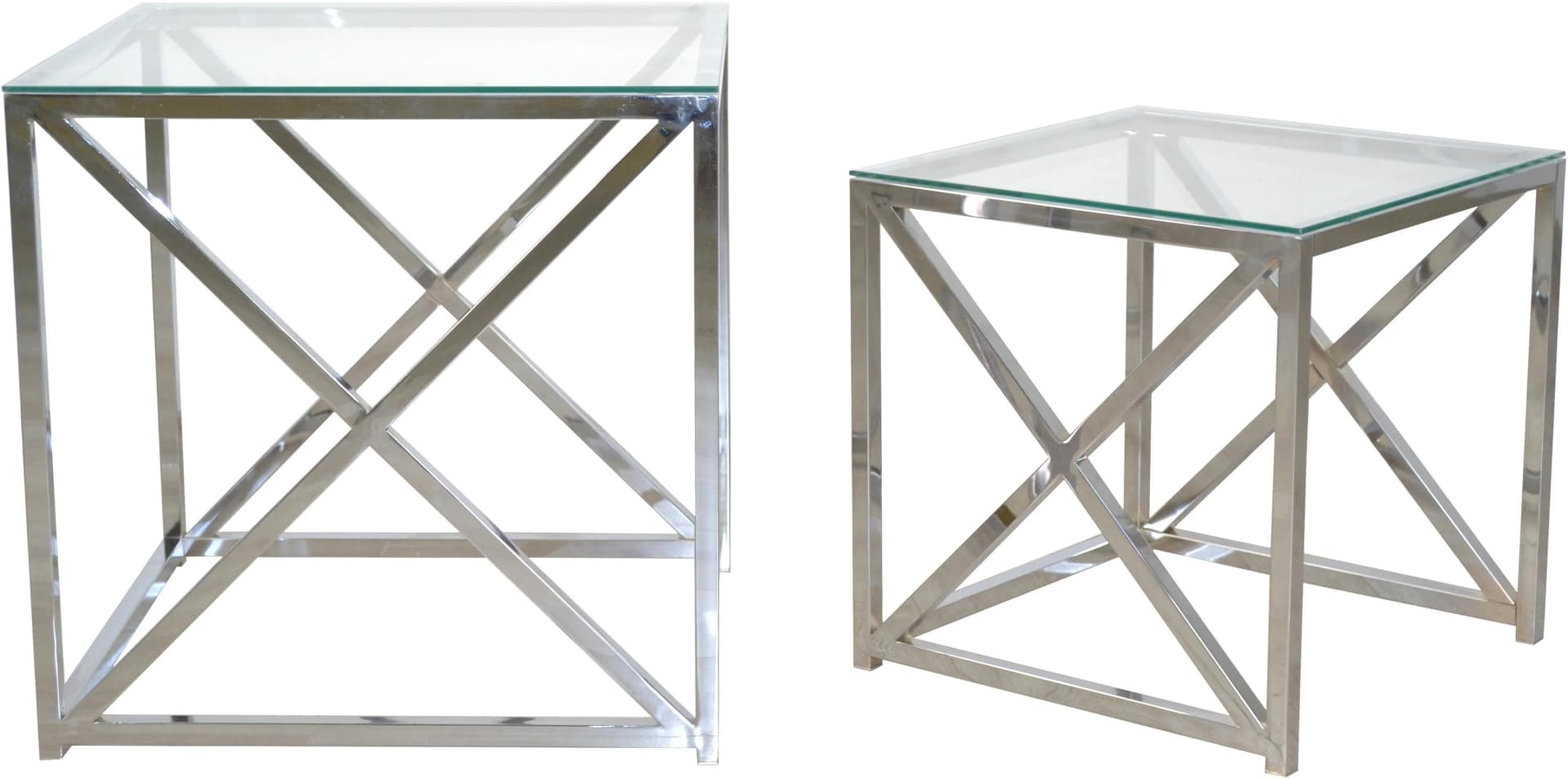 Home Affaire Beistelltisch Silber Glas Metall