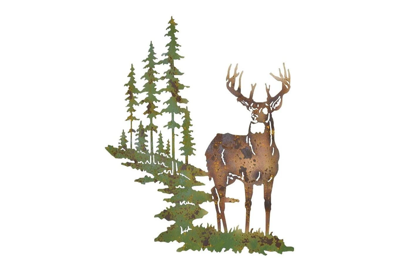 möbel direkt online Wanddekoration Hirsch Metall Grün/Braun/Beige - Bild 2