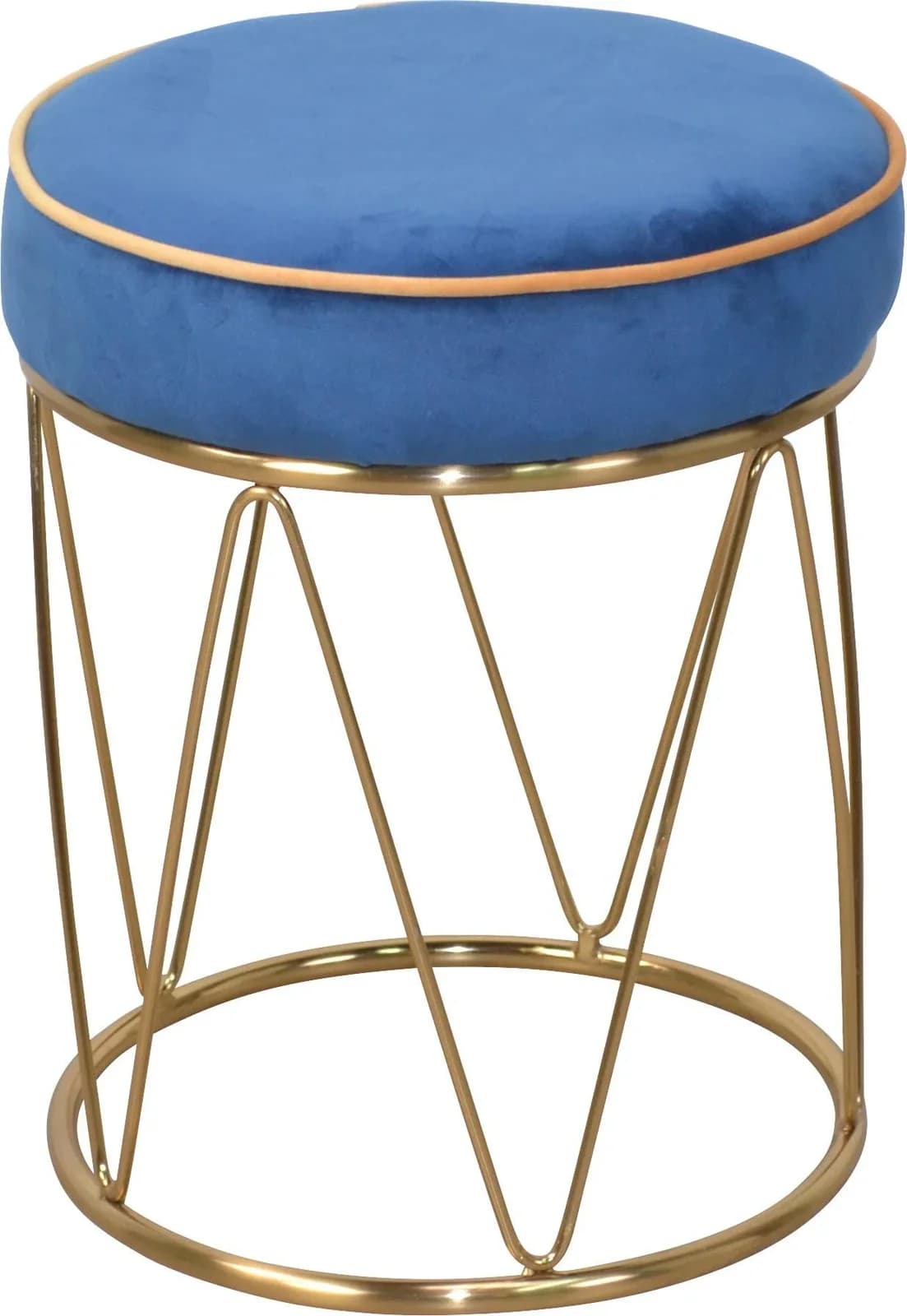 INOSIGN Sitzhocker Liano Blau Samt Gestell Gold