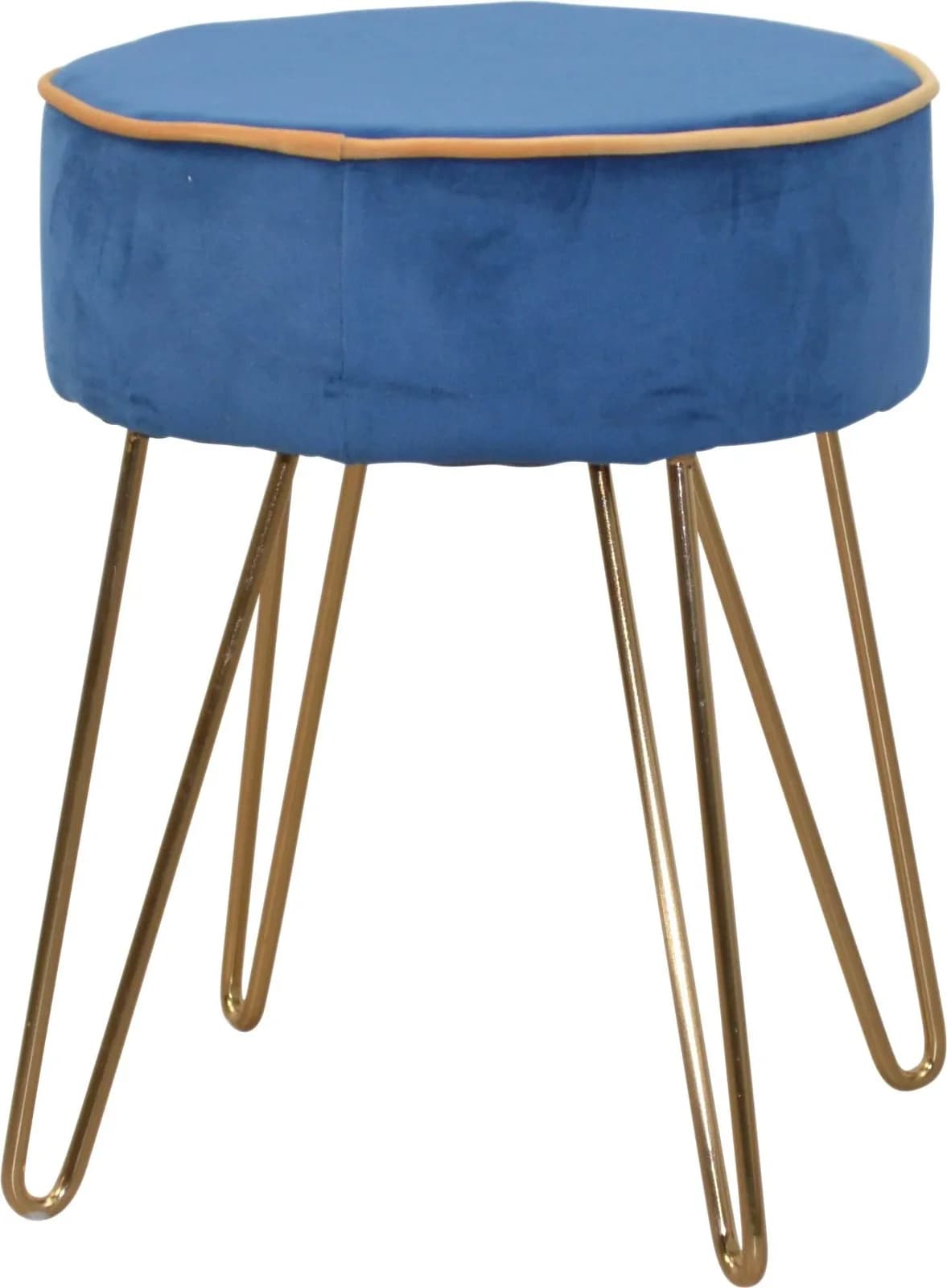 INOSIGN Sitzhocker Liano Blau Samtgestell Gold
