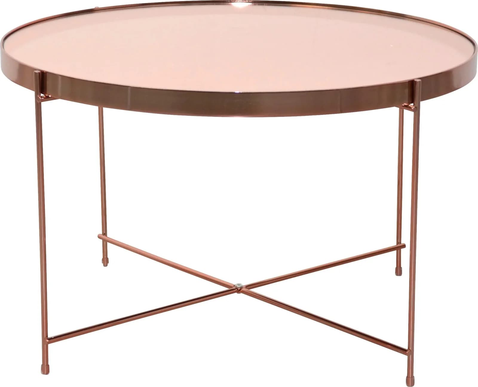 Couchtisch INOSIGN Rose Goldfarben Spiegelglas Metall