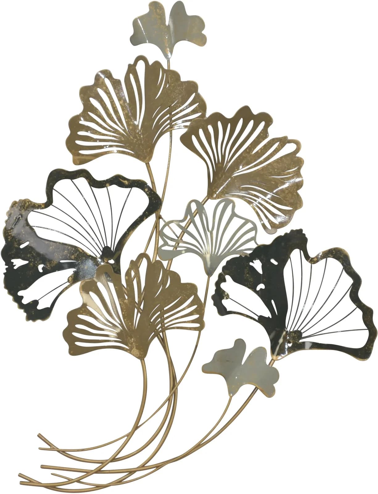 HOFMANN LIVING AND MORE Wanddekoobjekt Metall Ginkgo-Blätter Schwarz Gold