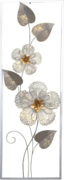 HOFMANN LIVING AND MORE Wanddeko silber Metall Blumenmotiv Bild 2