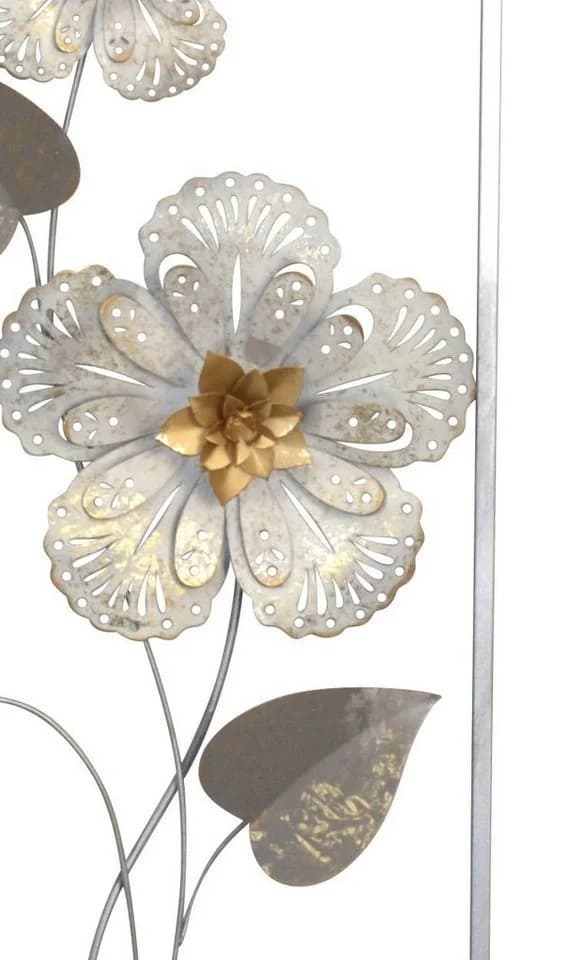 HOFMANN LIVING AND MORE Wanddeko silber Metall Blumenmotiv - Bild 3