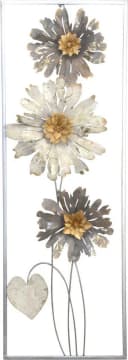 HOFMANN LIVING AND MORE Wanddekoration Silber Metall Blumenmotiv Bild 2