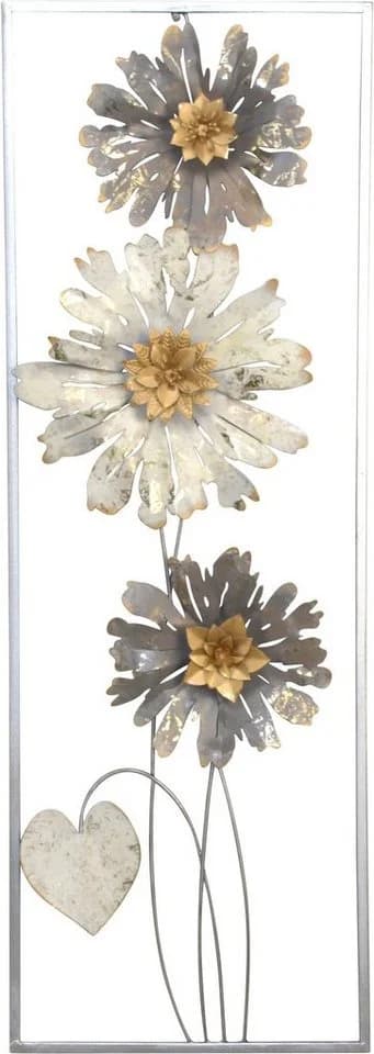 HOFMANN LIVING AND MORE Wanddekoration Silber Metall Blumenmotiv - Bild 2