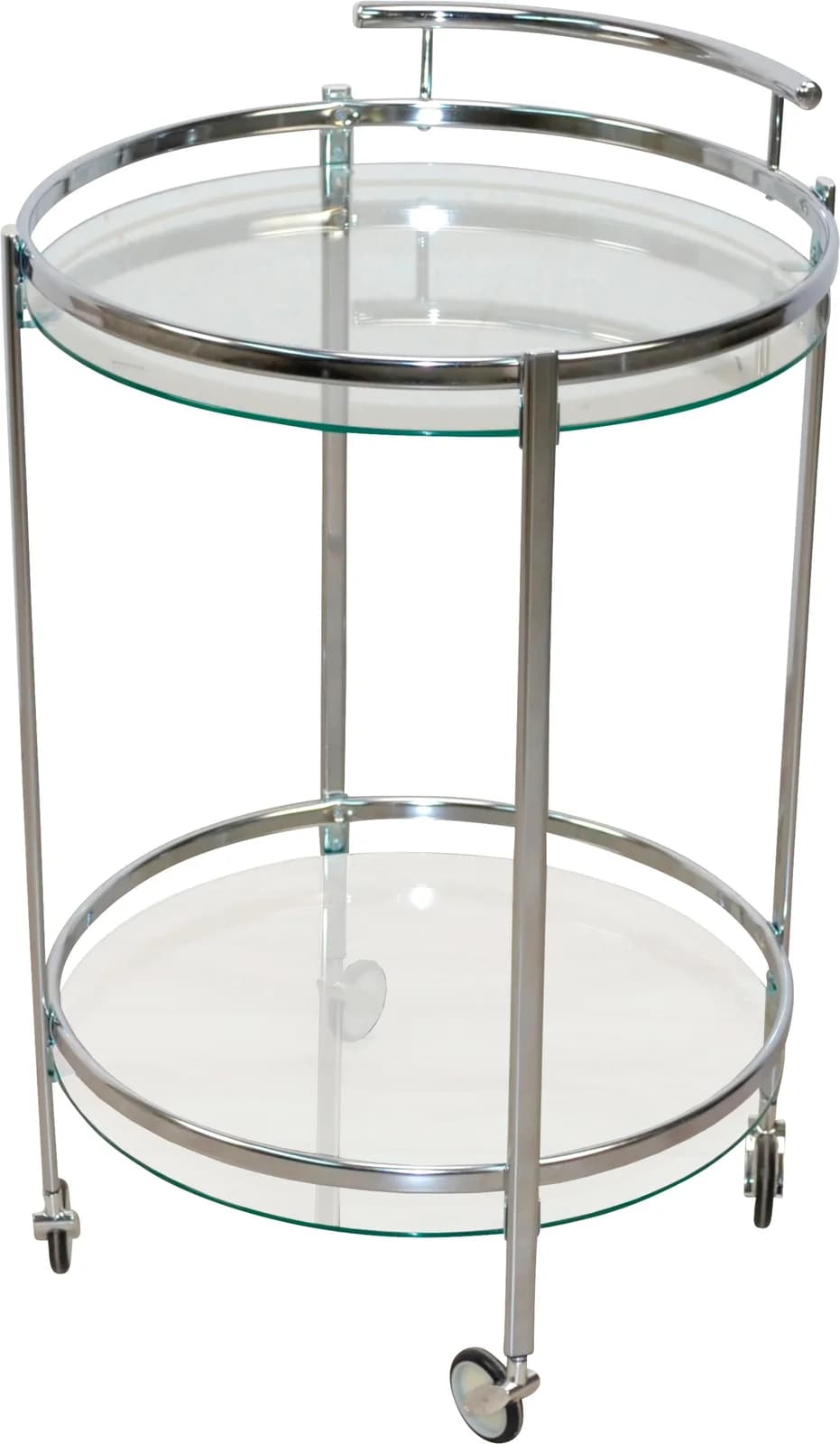 INOSIGN Bartisch Silber Klarglas mit Rollen