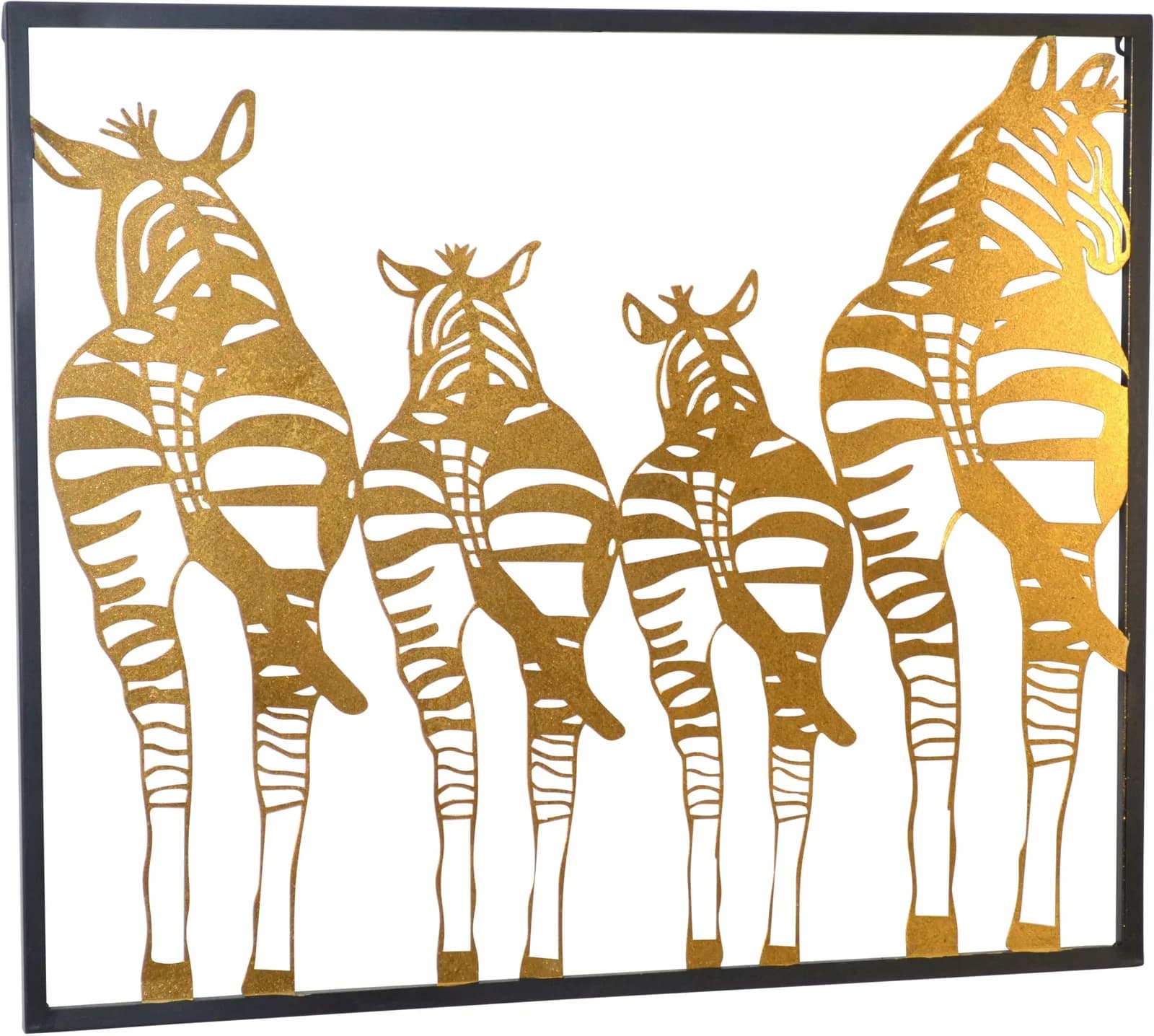 HOFMANN LIVING AND MORE Wanddekoration Zebra-Familie Gold Metall - Bild 2